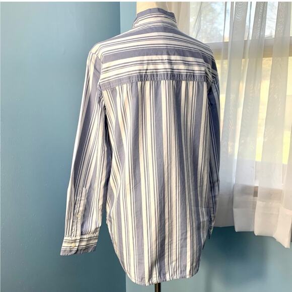 J. Crew Band Collar Cotton Tunic in Mixed Stripes Size 4 - Picture 6 of 9